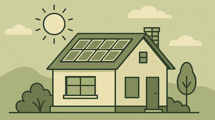 House with Solar pannel